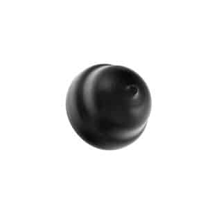 A black, dome-shaped object with a small hole in the centre, this item is actually a Front Hub Grease Cap designed for classic vehicles including the Triumph TR2, TR3, TR3A, TR3B, TR4, TR4A, TR5, TR250, TR6, Spitfire, Herald, Mayflower and early Lotus & Caterham models; shown isolated on a white background.