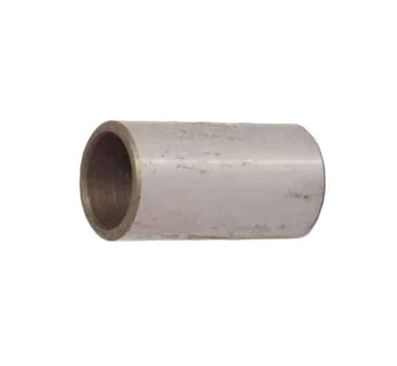 The Front Lower Wishbone Inner Bush, Steel Centre for Triumph TR3 to TR4 is a cylindrical metal component featuring a smooth outer surface and an open hollow centre, commonly used in the front lower wishbone assembly of classic Triumph TR3 and TR4 models, displayed against a plain white background.