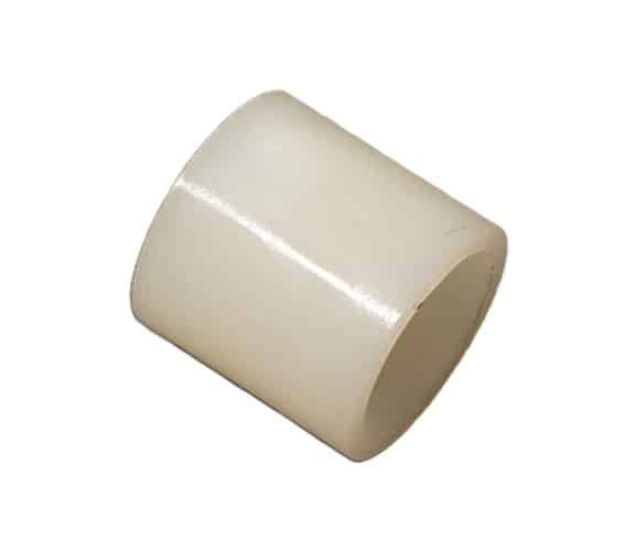 A small, cylindrical white Front Lower Wishbone Inner Bush, Nylon Sleeve for the TR2-4—with smooth surfaces—displayed on a white background.