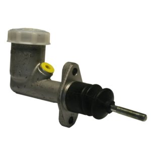 A Genuine Girling Master Cylinder - Integral Reservoir, featuring a metal body with an integral reservoir and a protruding push rod, isolated on a white background.