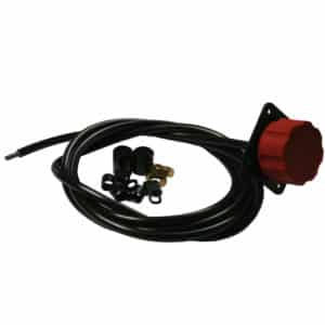 Industrial power plug with black cable and additional connectors isolated on a white background, including a Racetorations Brake Bias Adjuster Kit - TR5-6.