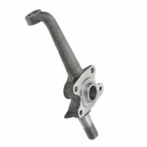 An LH Vertical Link for Triumph TR4A to TR6 vehicles, made of metal and designed with a mounting flange, a hole for the wheel hub, and an upward-extending arm, is photographed on a white background.