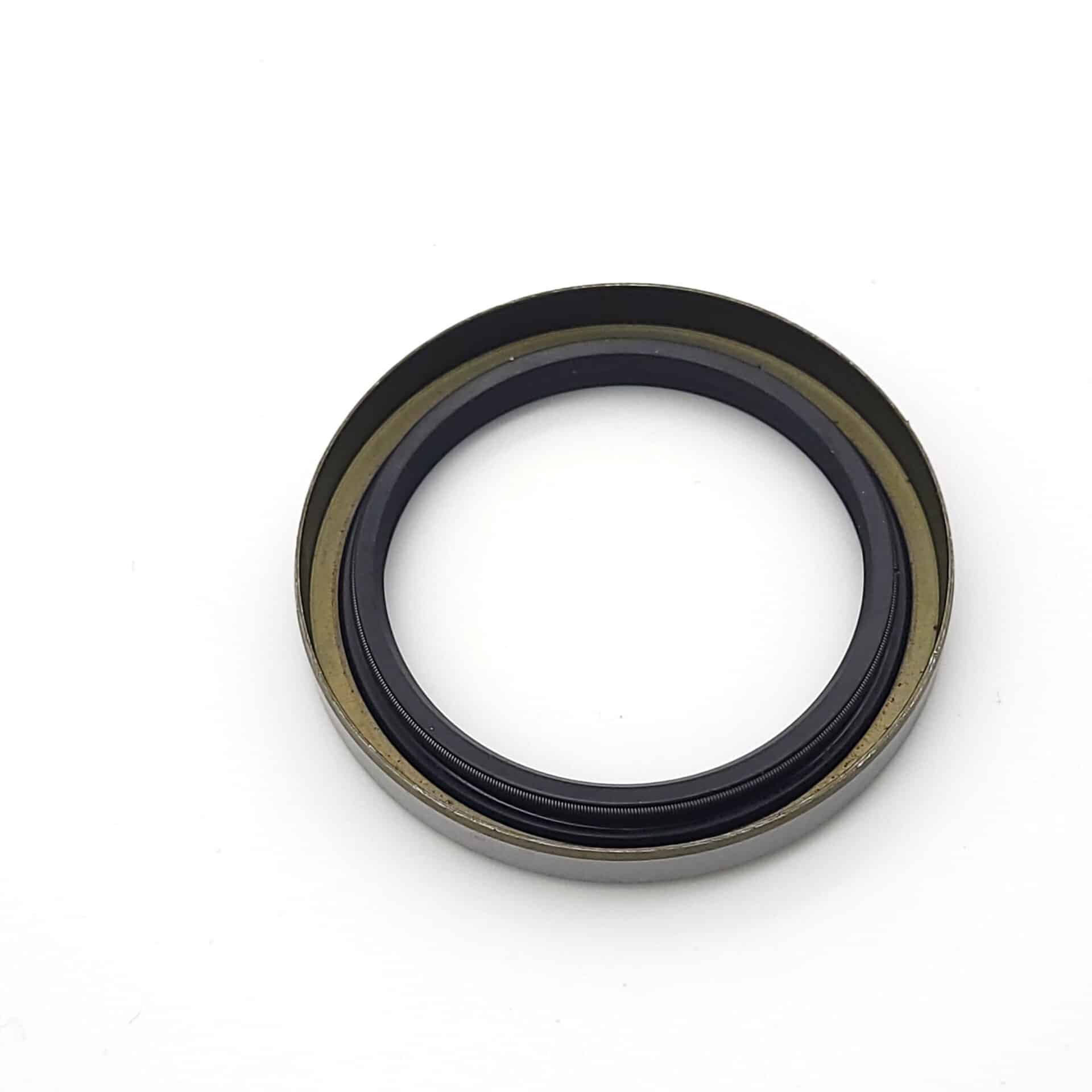 A close-up of the Rear Hub Seal - TR3-4, a circular metal and rubber component designed to prevent fluid leakage in TR3 and TR4 machinery, displayed on a plain white background.
