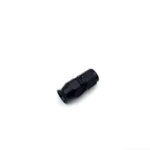 A small black metal connector or fitting with a hexagonal section, placed on a plain white background.