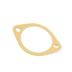 An, oval distributor shim gasket with a large central hole and two smaller holes, designed for Triumph TR2, TR3, TR3A, TR3B, TR4, TR4A & Morgan Plus 4;