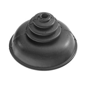 The Rubber Gaiter - Gear Lever - Upper for Triumph TR is a black, dome-shaped gaiter with concentric ridges, designed to protect gear lever joints from dirt and debris.