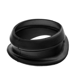 The Rubber Gaiter – Gear Lever – Lower – Triumph TR is a black, slightly oval rubber seal with a smooth surface and side seam, shown on a white background—perfect for Triumph TR gear lever assemblies.