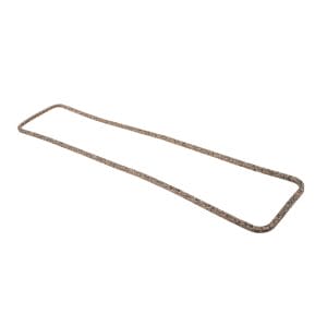 A Triumph TR5, TR250 & TR6 Rocker Cover Gasket made from bonded cork on a white background