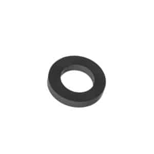 A single black Bridge Seal (Girling 16P Brake Calliper) for Triumph TR3, TR3A, TR3B, TR4, TR4A, TR5, TR250 & TR6; circular with a central hole and shown isolated on a white background.
