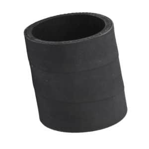 A black rubber Fuel Hose - Filler Cap to Tank - Triumph, cylindrical with a slight angle, is shown against a white background—perfect for use with Triumph vehicles.