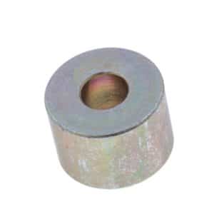 A Steering Lock Stop for Triumph TR4A to TR6, featuring a metallic cylindrical shape with a central hole and photographed at an angle on a white background—commonly used in classic Triumph models.