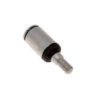 A metal cylindrical component with a threaded bolt attached to one end, the Steering Bush and Pin Triumph TR2 to TR3A is commonly used as a vibration damper or mounting in machinery such as the steering assembly of Triumph TR2 vehicles.
