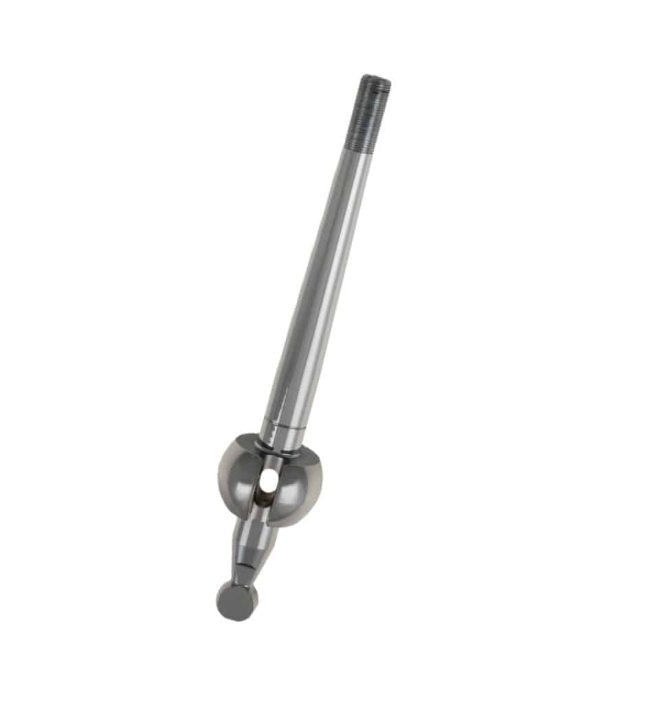 A chrome-finished gear lever assembly, designed for durability, is compatible with classic models such as the Triumph TR2 and TR3B.