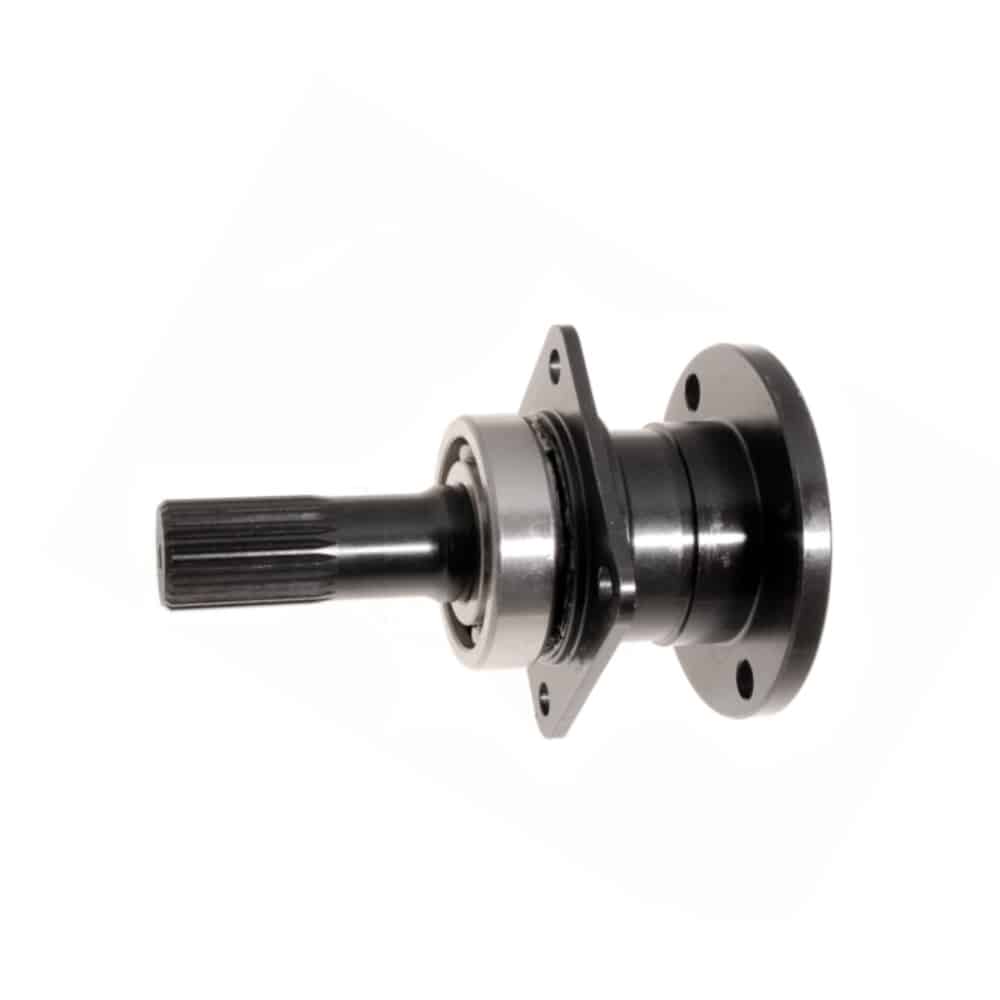 Inner Halfshaft Assembly RH Triumph TR4A to TR6 featuring a splined end, a ball bearing, and a mounting flange with bolt holes.