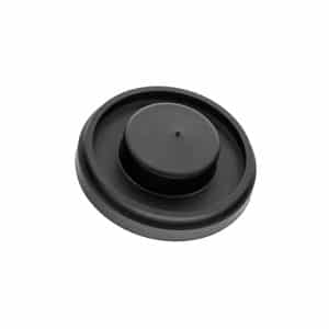 Black circular rubber Fuel Cap Seal Vented Triumph TR4 to TR6 with a central raised disc.